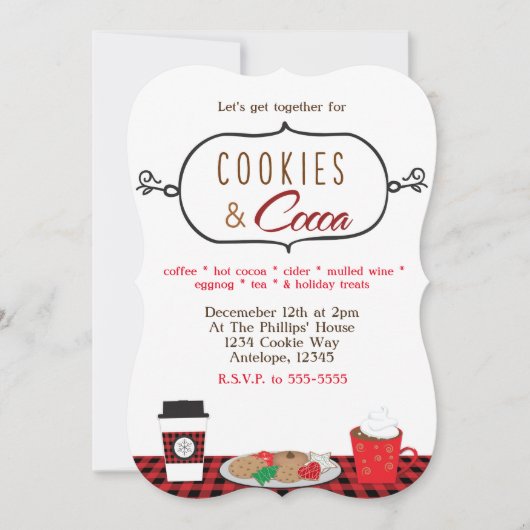 COOKIES & COCOA Fêtes Invitations (Devant)