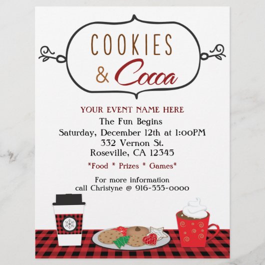 COOKIES & COCOA Kerstfeest Partij Event Flyer (Voorkant)