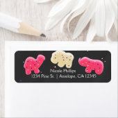 Cookies d'animaux Étiquettes de adresse de fête (En situation)