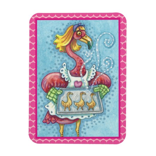 COOKIES DE FLAMANT ROSE ROSE, POLKA DOT MAGNET (Vertical)
