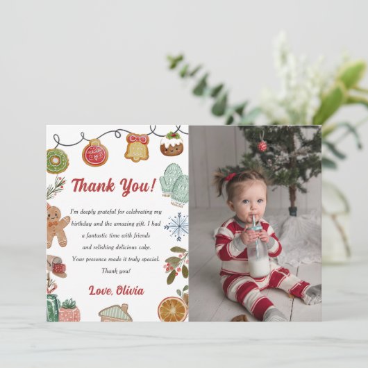 Cookies de Noël Carte de remerciements plat photo (Debout devant)