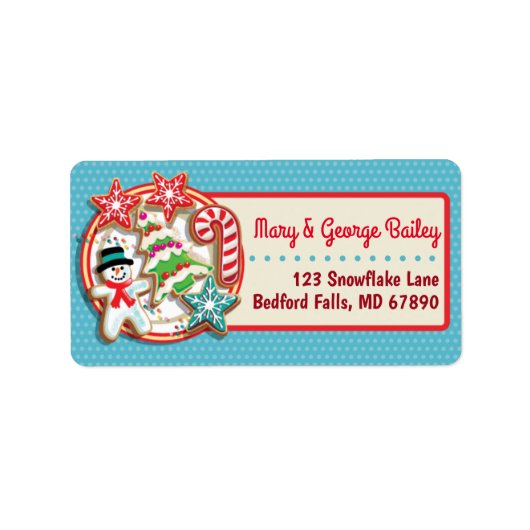 Cookies de Noël Cartes de Noël Étiquettes de adres (Devant)