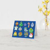 Cookies de Noël Chrismukkah Carte de voeux (Fleur jaune)