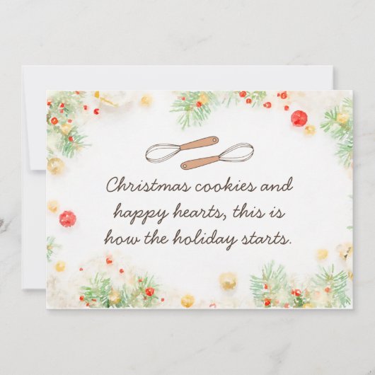 Cookies de Noël et Coeurs heureux Carte de Noël (Devant)