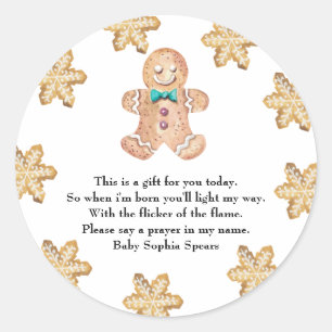 Cookies de Noël - étiquette de bougie de prière