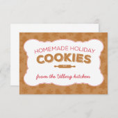 Cookies de Noël Recette ou carte de note (Devant / Derrière)