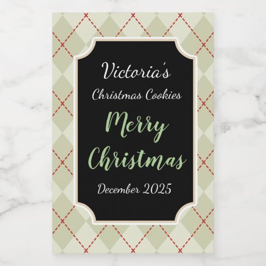 Cookies de Noël Retro Jar Stickers cadeaux Étiquet (Étiquettes simples)