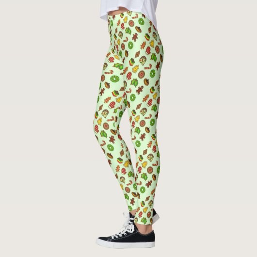 Cookies de Noël Vert Cookies Leggings de vacances (Gauche)