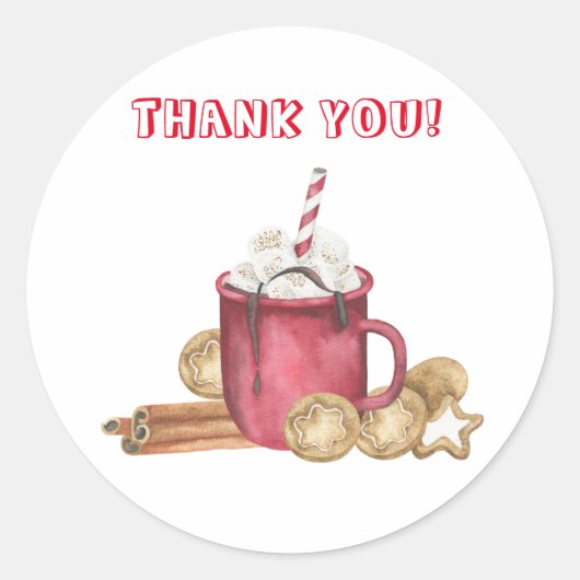 Cookies en cacao baby shower Dank u Ronde Sticker (Voorkant)