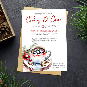 Cookies en cacao eenvoudige kerstfeest sjabloon kaart
