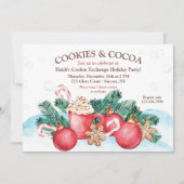 Cookies en Cocoa Cookie Exchange Party Uitnodiging (Voorkant)