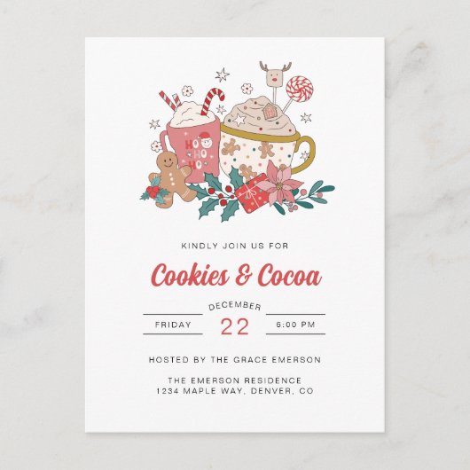 Cookies en Cocoa Party Uitnodiging (Voorkant)
