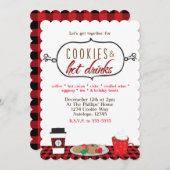 Cookies et boissons chaudes Invitations de Fête de (Devant / Derrière)