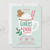 Cookies et cacao Fête de Noël Invitation (Devant)