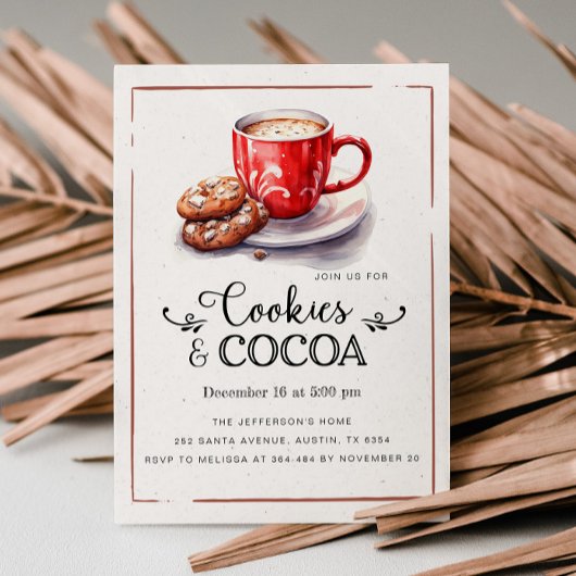 Cookies et cacao Invitation à la fête d'anniversai