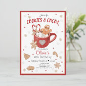 Cookies et cacao Noël Anniversaire Invitation (Debout devant)