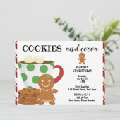 Cookies et cacao Noël Anniversaire Invitation (Debout devant)