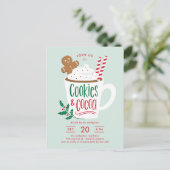 Cookies et cacao Noël Invitation Carte postale (Debout devant)