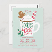 Cookies et cacao Noël Invitation Carte postale (Devant / Derrière)