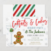 Cookies et cocktails Invitation à la fête de Noël (Devant / Derrière)