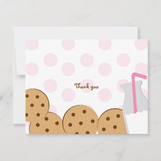 Cookies et Lait Merci Cartes de notes (Devant)
