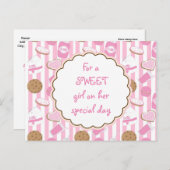 Cookies et Lait Rose Girls Anniversaire Carte post (Devant / Derrière)