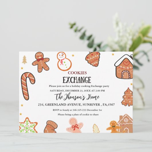 Cookies Exchange Christmas Party Invitation (Debout devant)