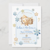 Cookies & Hot Cocoa Blue Snowflakes 6e verjaardag Kaart (Voorkant)