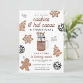 Cookies & Hot Cocoa Chocolate Kids Winter Birthday Kaart (Staand voorkant)