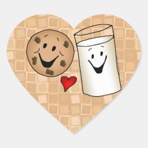 Cookies houden van Milk Vrienden Cartoon Hart Stic Hart Sticker