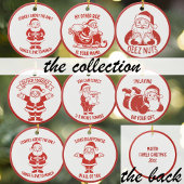 Cookies Joke Retro Style Naughty Santa Christmas Keramisch Ornament