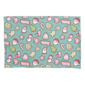 Cookies Kerst Turquoise Kussensloop (Voorkant)