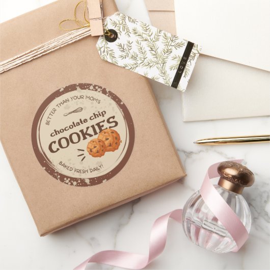Cookies Label Circle Sticker in bruin rustiek (Geschenken)