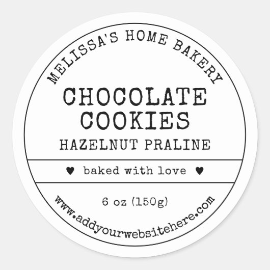 Cookies Label Rustic  Zwart & Wit (Voorkant)