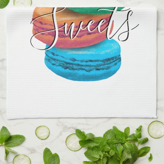 Cookies macarons français conception de serviettes (Plié)