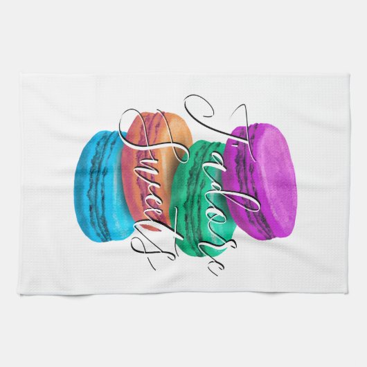 Cookies macarons français conception de serviettes (Horizontal)