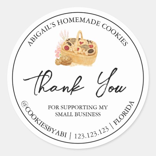 Cookies maison simple Merci Étiquette (Devant)