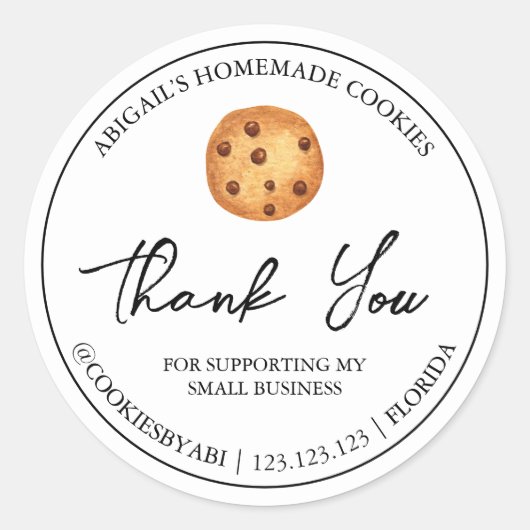 Cookies maison simple Merci Étiquette (Devant)