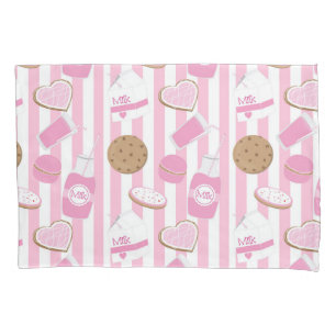Cookies & Melk Roze en Wit Gestreepte Meisjes Kussensloop