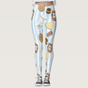 Cookies & Milk Blau Gestreepte Patroon Leggings
