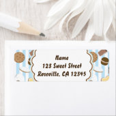 Cookies & Milk Blue Boys Feestadreslabel Etiket (Insitu)