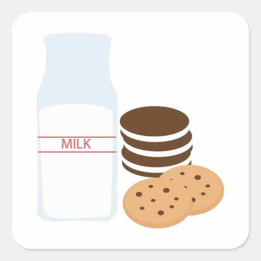 Cookies Milk Vierkante Sticker (Voorkant)