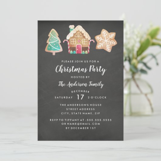 Cookies modernes Noël Fête Invitation (Debout devant)