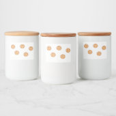 Cookies patroon op wit voedselcontainer etiket (Flessen)