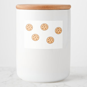 Cookies patroon op wit voedselcontainer etiket