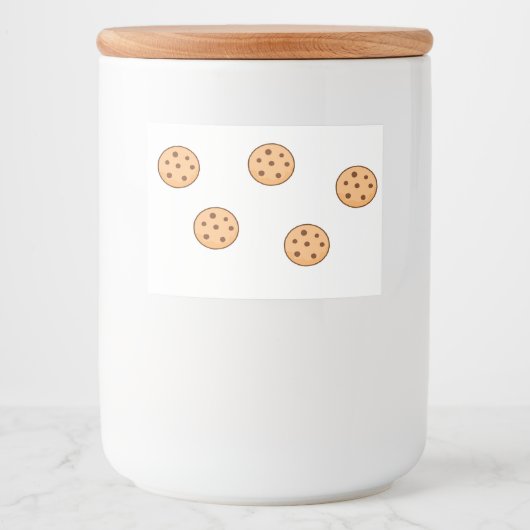 Cookies patroon op wit voedselcontainer etiket (Voorkant)