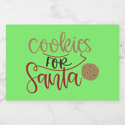 Cookies pour Père Noël 1 Entreposage des Étiquette (Étiquettes simples)