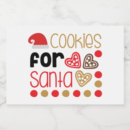 Cookies pour Père Noël 2 Entreposage des Étiquette (Étiquettes simples)