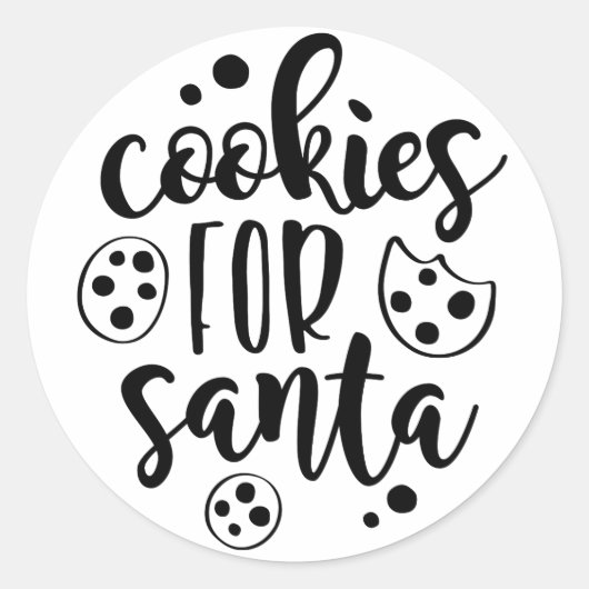 Cookies pour père Noël, autocollant de Noël (Devant)