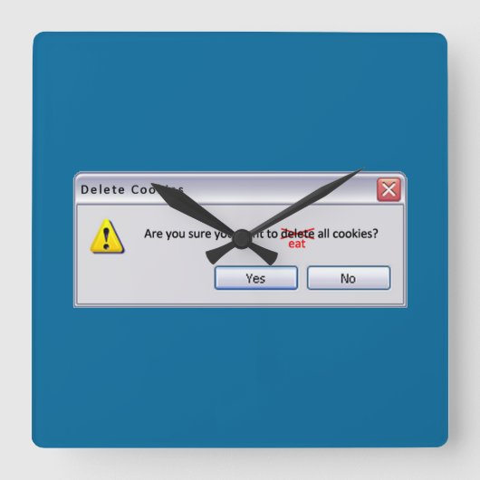 Cookies verwijderen vierkante klok (Voorkant)